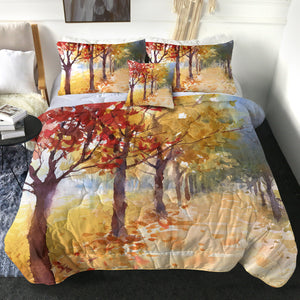 Summer Maple Trees Forest Watercolor Painting SWBD4400 Comforter Set