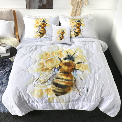 Image of Queen Bee Watercolor Painting SWBD4404 Comforter Set