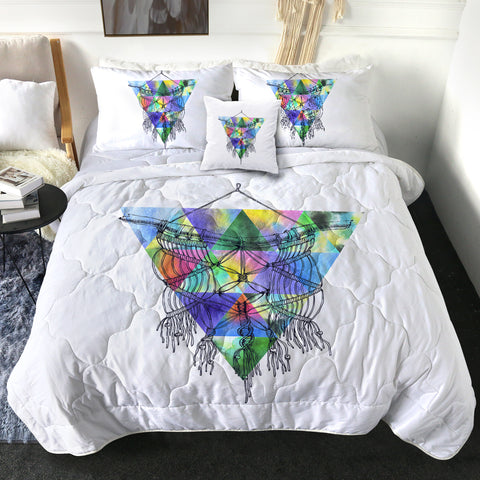 Image of Dreamcatcher Sketch Colorful Triangles Background SWBD4422 Comforter Set