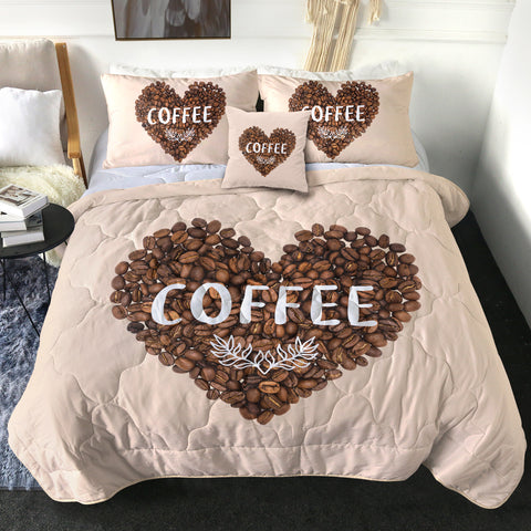 Image of Love In Coffee Bean - Heart Shape SWBD4436 Comforter Set