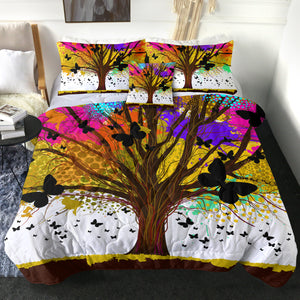 Colorful Huge Tree and Multi Butterflies SWBD4440 Comforter Set