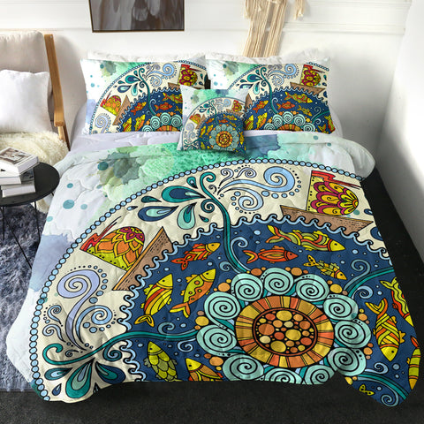 Image of Colorful Round Mandala SWBD4453 Comforter Set