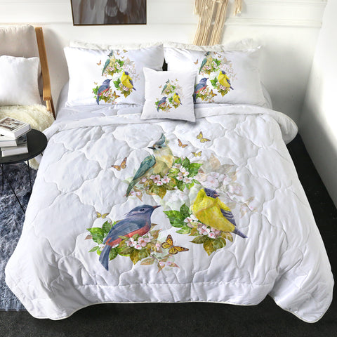Image of Sunbirds, Butterflies And Flowers SWBD4493 Comforter Set