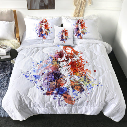 Image of Colorful Spray Jumpman Basketball SWBD4497 Comforter Set