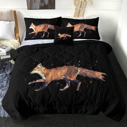 Image of Real Fox Orange Splatter Brush SWBD4508 Comforter Set
