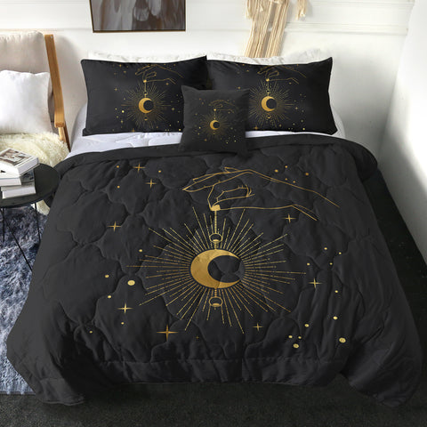 Image of Golden Hand Holding Moon Light SWBD4514 Comforter Set