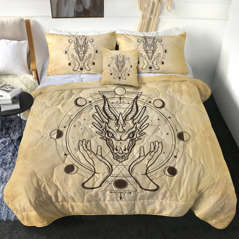 Image of Vintage Zodiac Hands Dragon Head SWBD4516 Comforter Set