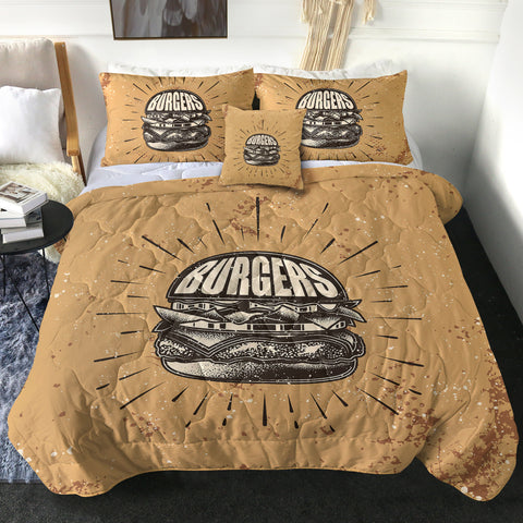 Image of Retro Cheeseburger Sketch SWBD4528 Comforter Set