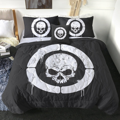 Image of B&W Military Skull Spray SWBD4534 Comforter Set