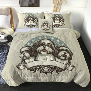 Retro Three Heads Cavalier King Charles Spaniel Superstar SWBD4536 Comforter Set