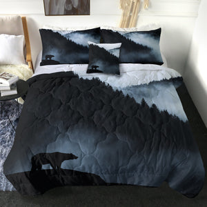 Black Scene High Forest Mountain Bear SWBD4538 Comforter Set