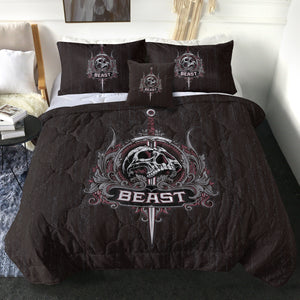 Skull Knife Beast Metal Logo Black Theme SWBD4540 Comforter Set