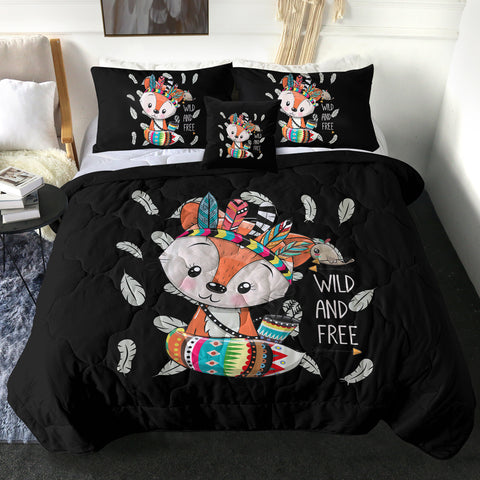 Image of Cute Cartoon Aztec Fox - Wild & Free SWBD4541 Comforter Set