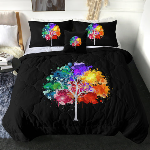Image of Colorful Spray Leaves Plant SWBD4545 Comforter Set