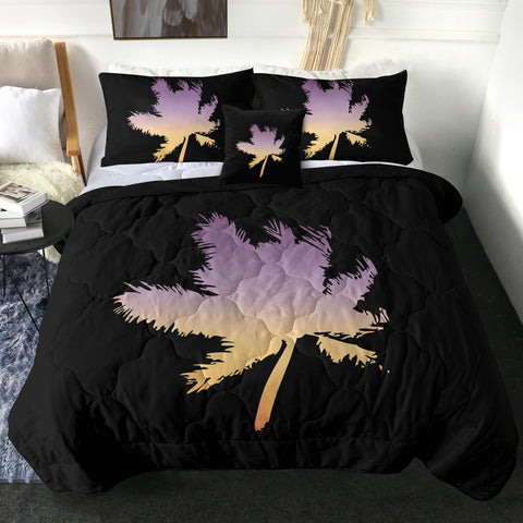 Image of Gradient Purple Yellow Coconut Plant Shape SWBD4546 Comforter Set