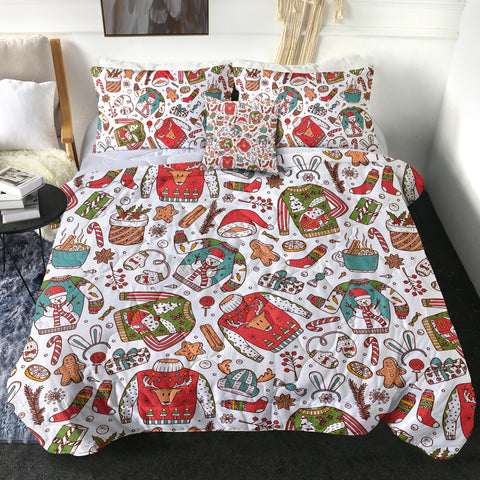 Image of Cartoon Christmas Clothes & Presents SWBD4580 Comforter Set