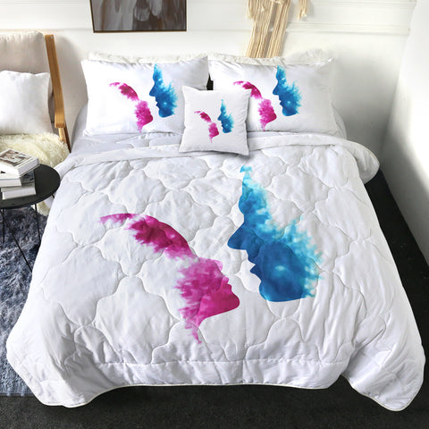 Image of Purple & Blue Human Face Kissing SWBD4586 Comforter Set