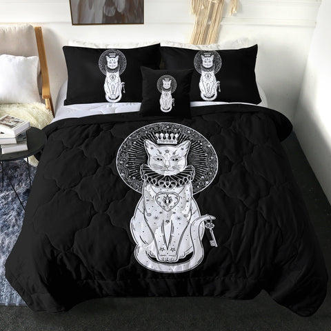 Image of Royal White Cat Crown SWBD4587 Comforter Set