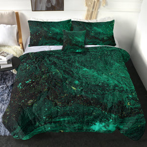 Dark Green Waves Theme SWBD4593 Comforter Set