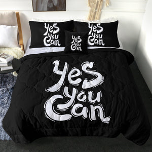 B&W Typo Yes You Can SWBD4603 Comforter Set