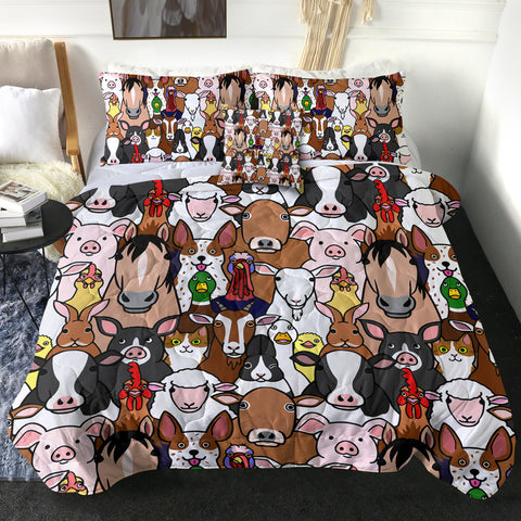 Image of Cute Animals Drawing Full Screen SWBD4604 Comforter Set