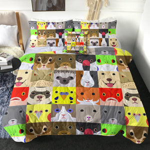 Cute Cartoon Animals Checkerboard SWBD4638 Comforter Set