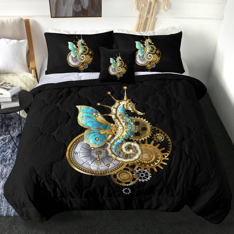 Image of Golden Hippocampus Robot SWBD4642 Comforter Set