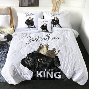 Just Call Me The King - Black Pug Crown SWBD4645 Comforter Set