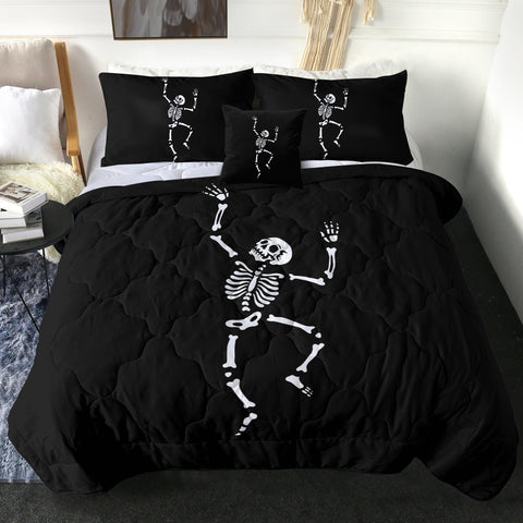Image of B&W Cute Skeleton SWBD4650 Comforter Set