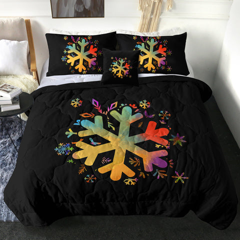 Image of Colorful Snowflake Pattern SWBD4656 Comforter Set