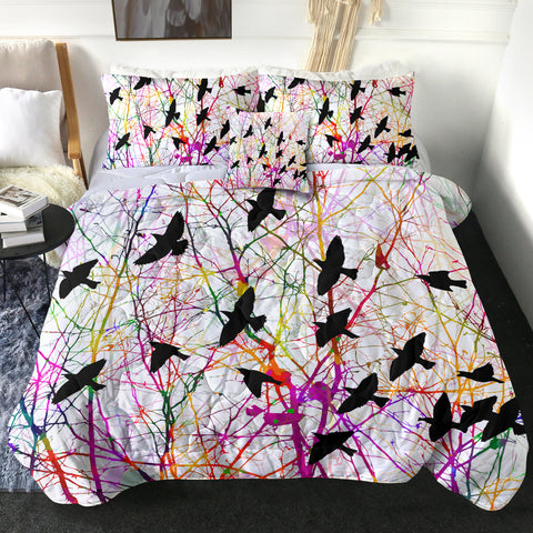 Image of Colorful Bird Net SWBD5153 Comforter Set