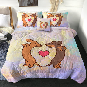 Cute Couple Dachshund Pastel Theme SWBD5154 Comforter Set