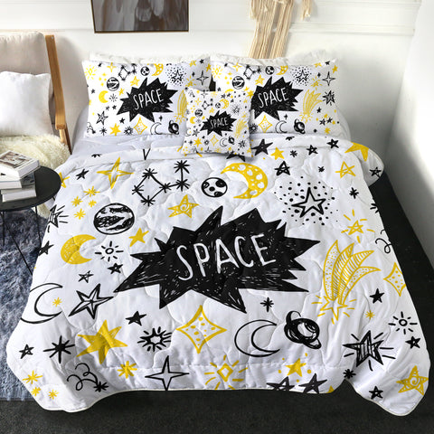 Image of Cute Space Childen Line Sketch SWBD5155 Comforter Set