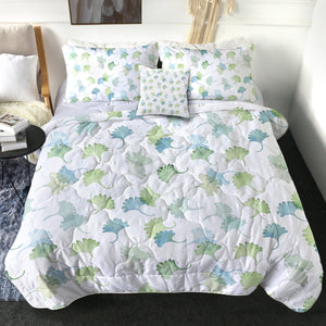 Shade of Green Pastel Palm Leaves SWBD5165 Comforter Set