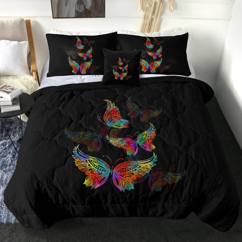 Image of RGB Colorful Butterflies Transparent SWBD5169 Comforter Set