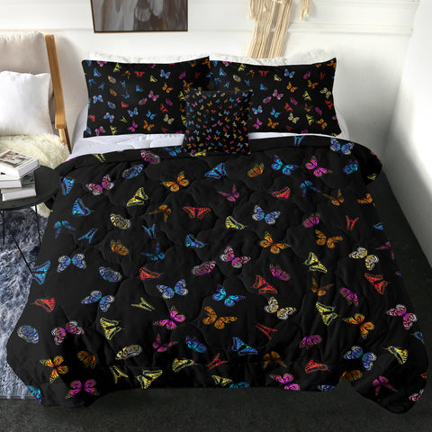 Image of Multi Colorful Butterflies Back Theme SWBD5170 Comforter Set