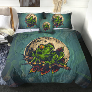 Old School Color Frog Moon Night SWBD5176 Comforter Set