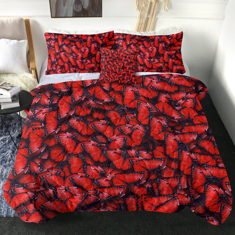 Image of Multi Red Butterflies SWBD5179 Comforter Set