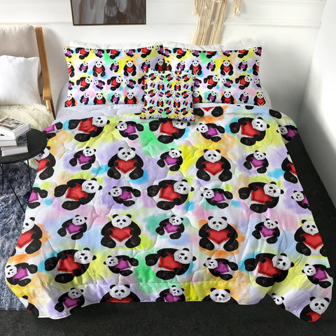 Image of Multi Love Panda Gradient Theme SWBD5180 Comforter Set