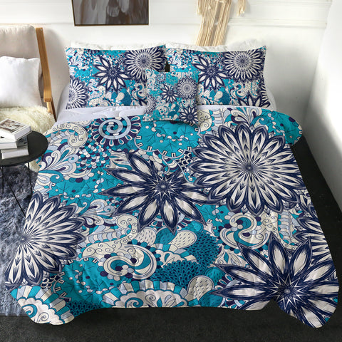 Image of Shade of Blue Multi Mandala SWBD5188 Comforter Set