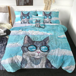 Cute Sunglasses Cat Light Cloud SWBD5195 Comforter Set
