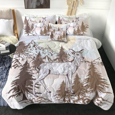 Image of Little Deer Forest Brown Theme SWBD5197 Comforter Set