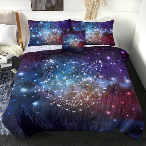 Image of Panther Geometric Line Galaxy Theme SWBD5198 Comforter Set