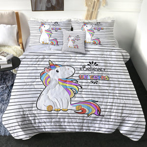 Little Colorful Unicorn Stripes SWBD5202 Comforter Set