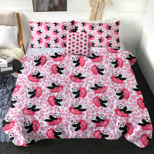 Multi Love Panda Pink Theme SWBD5204 Comforter Set