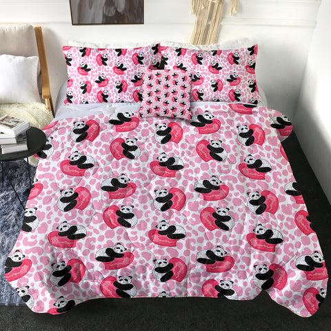 Image of Multi Love Panda Pink Theme SWBD5204 Comforter Set