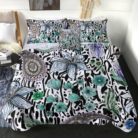 Image of Floral Leopard Pattern Bandana Art SWBD5205 Comforter Set