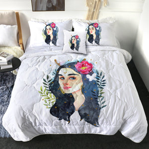 Lady Night Flower Illustration SWBD5247 Comforter Set