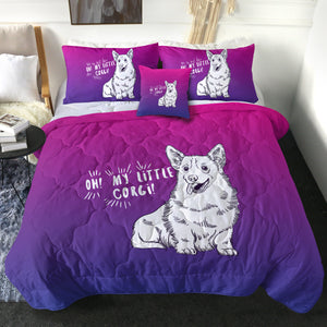 Little Corgi Purple Theme SWBD5251 Comforter Set