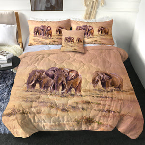 Watercolor Elephants In Desert SWBD5253 Comforter Set